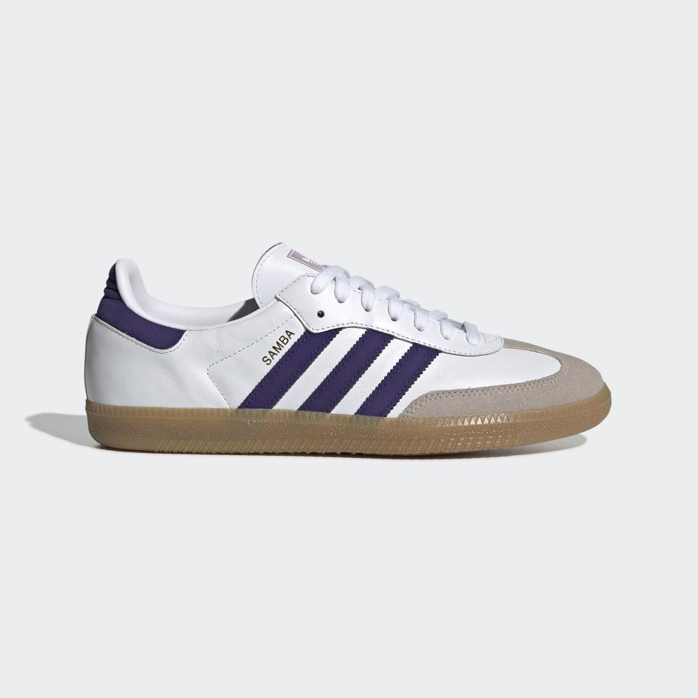 Adidas Men's Samba OG Originals Shoes White/Purple Ireland EE5452